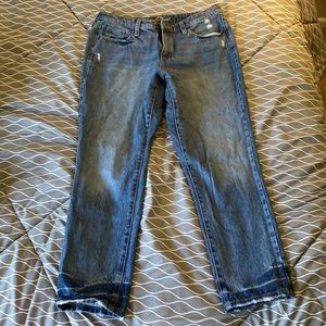 High rise straight crop jean
